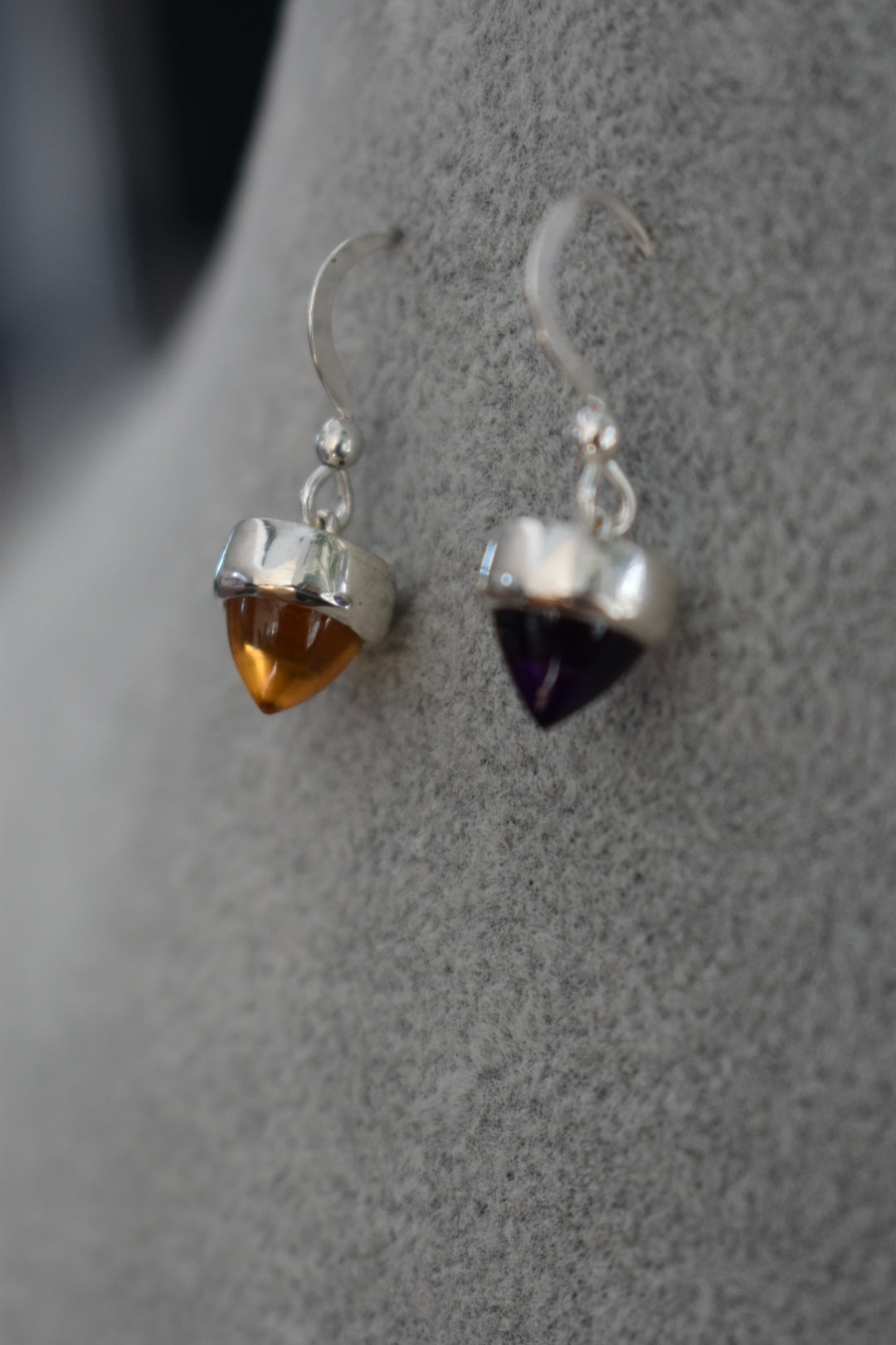 Boucle d’oreille duo Améthyste Citrine