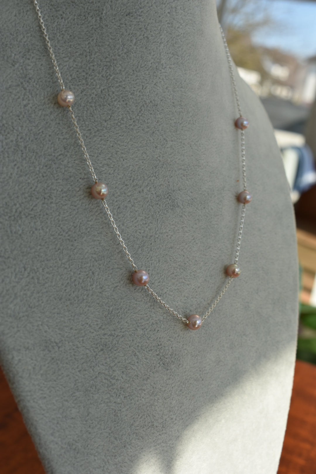 Collier 7 Perles D'eau Douce Rose