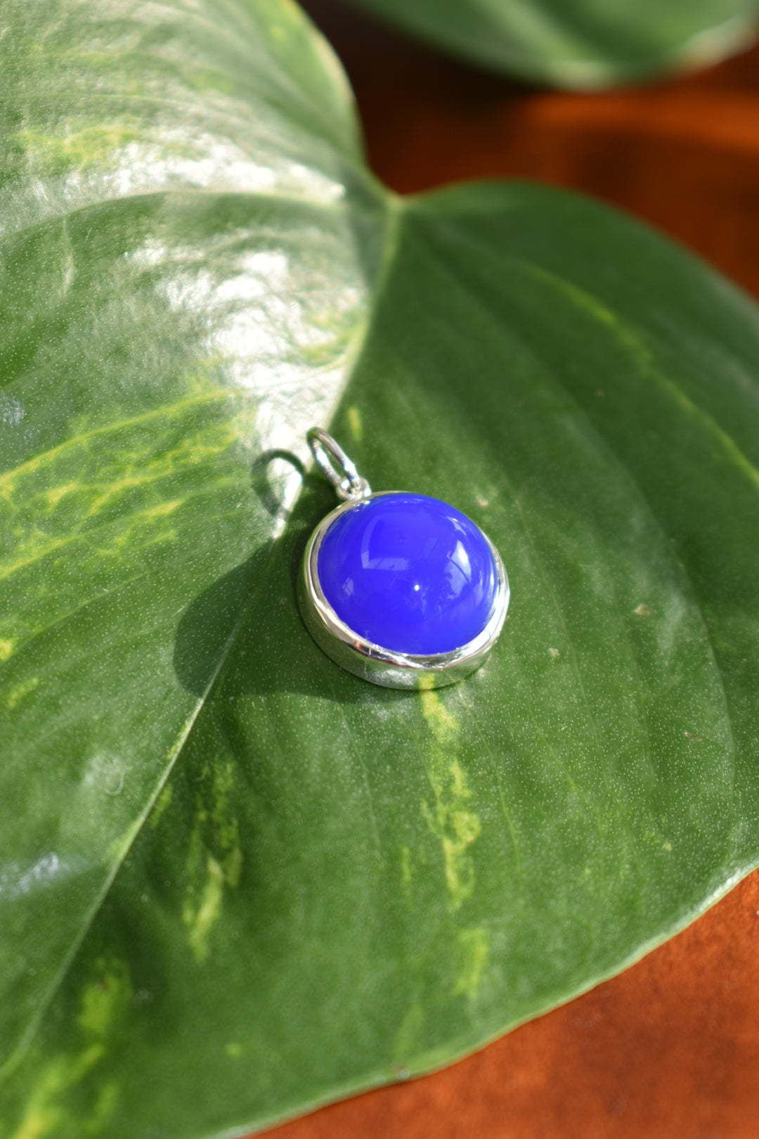 Pendentif Agate Bleue 16mm