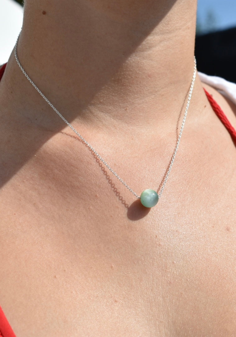 Collier Agate Vert Eau 10mm