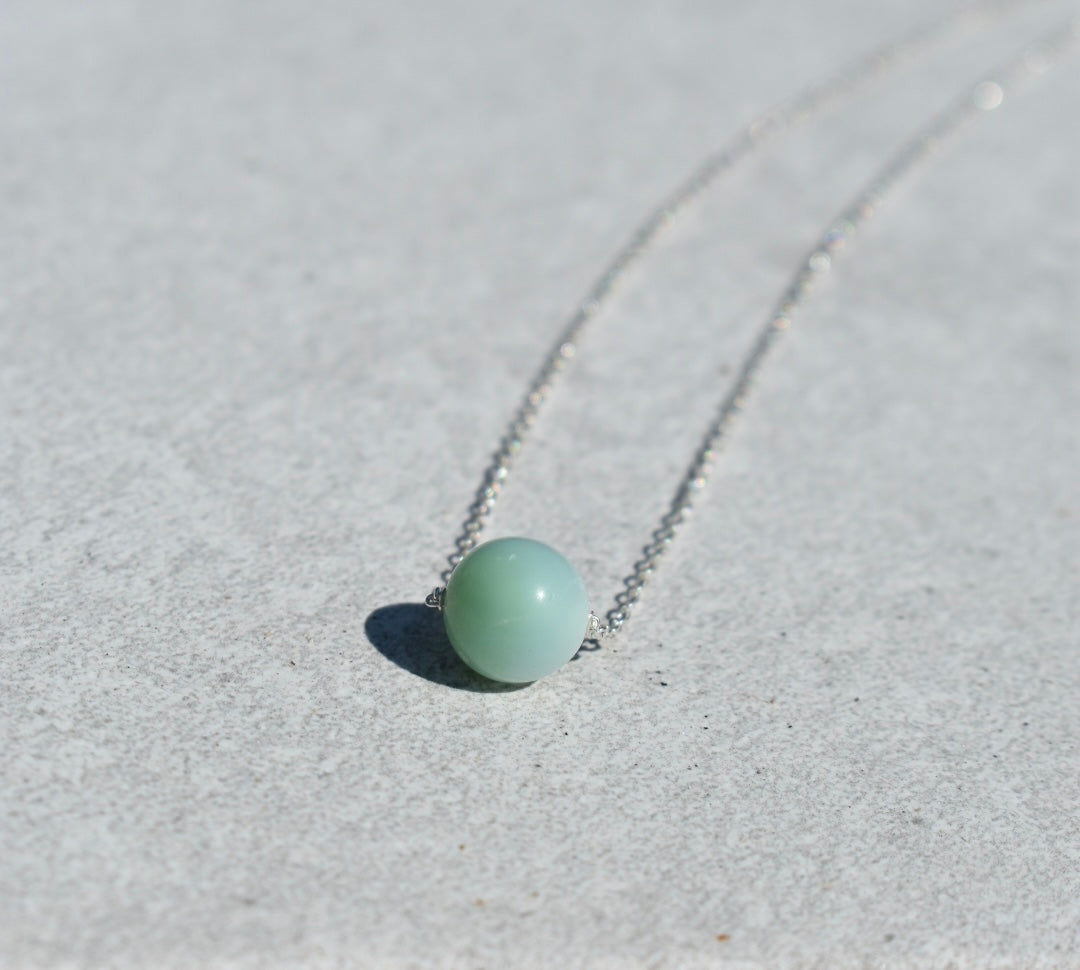 Collier Agate Vert Eau 10mm