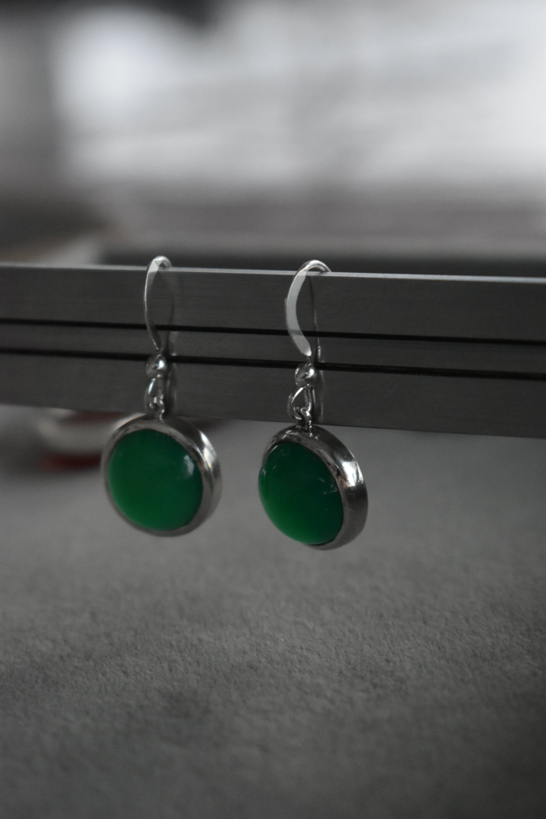 Boucles D'oreilles Agate Verte