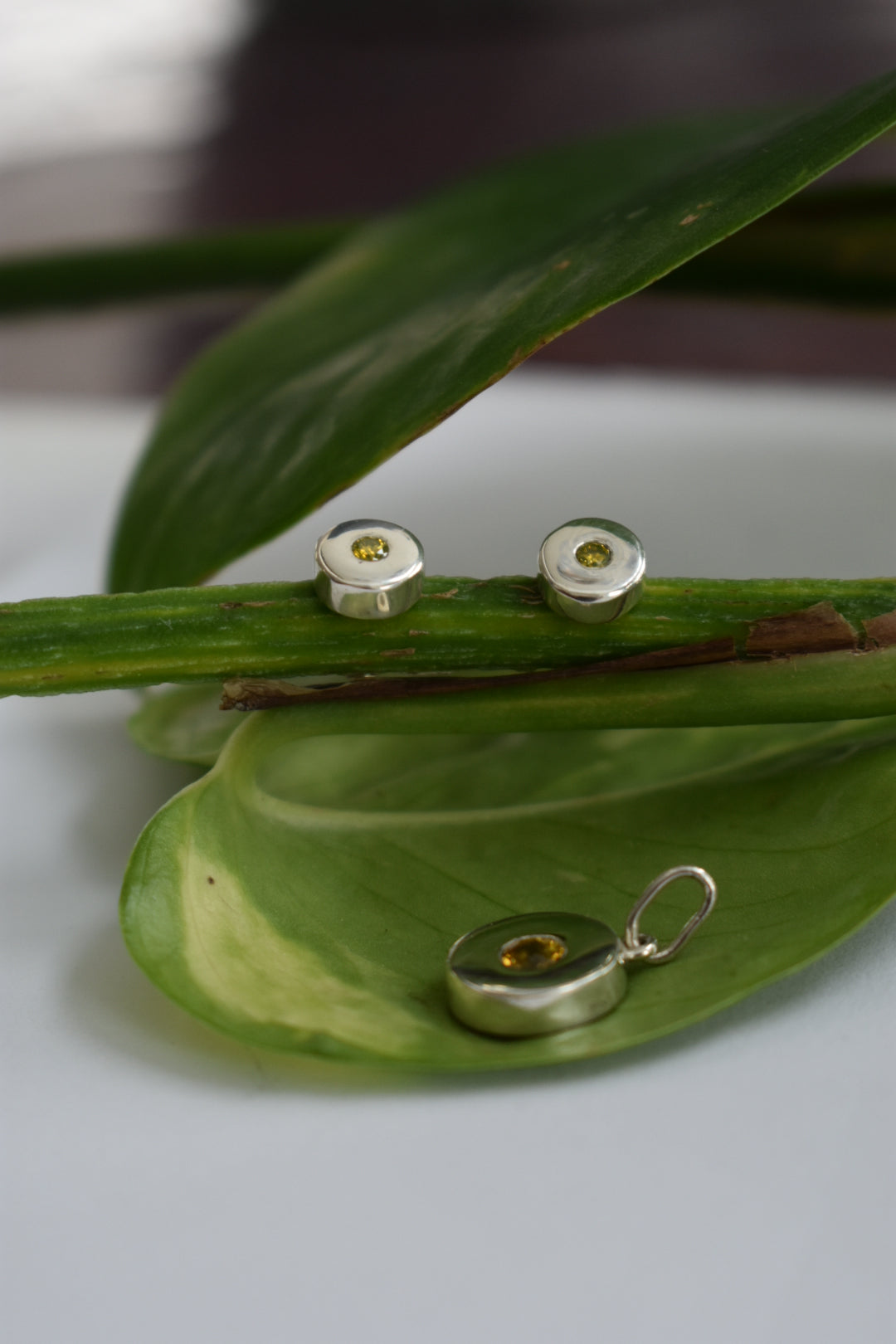 Boucles D'oreilles Diamants Jaunes 2,6mm