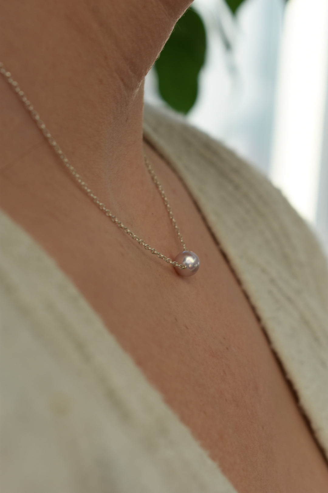Collier Perle D'eau Douce Rose 6 mm