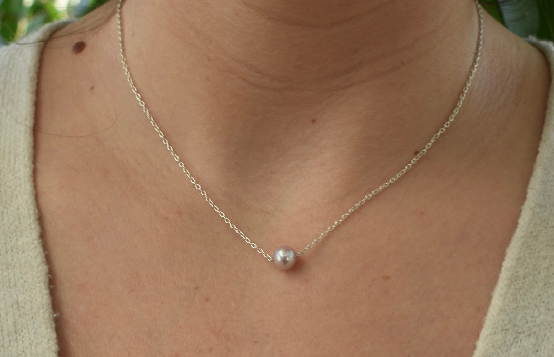 Collier Perle D'eau Douce Rose 6 mm