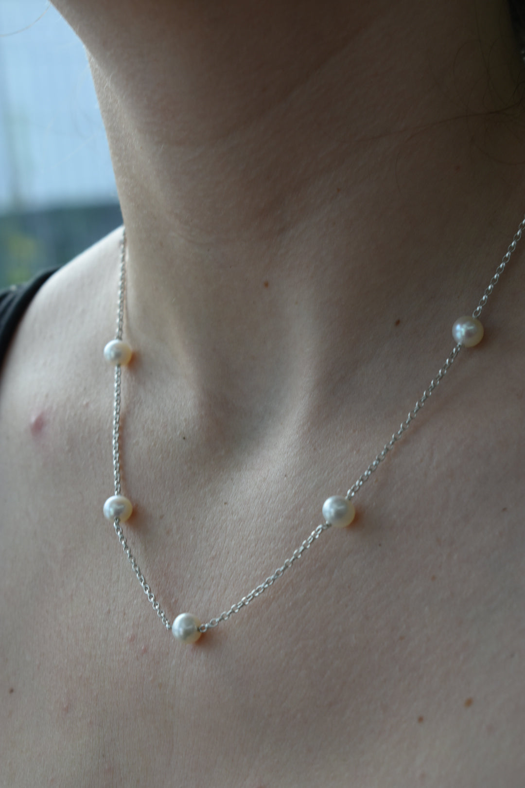 Collier 7 Perles D'eau Douce Blanche