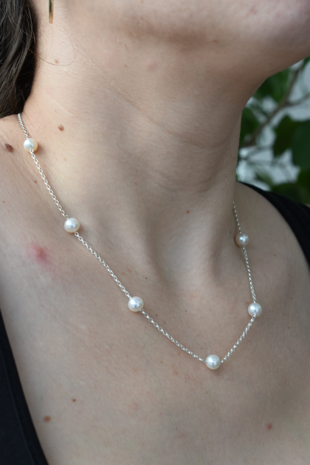 Collier 7 Perles D'eau Douce Blanche