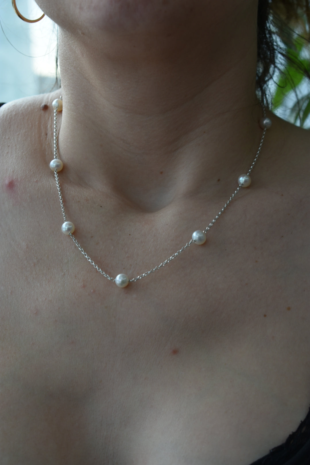 Collier 7 Perles D'eau Douce Blanche