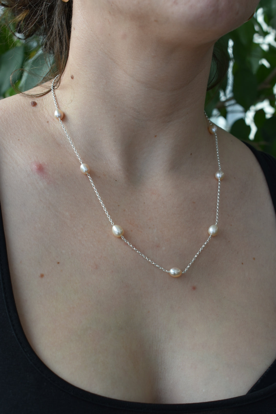 Collier 7 Perles D'eau Douce Dorée