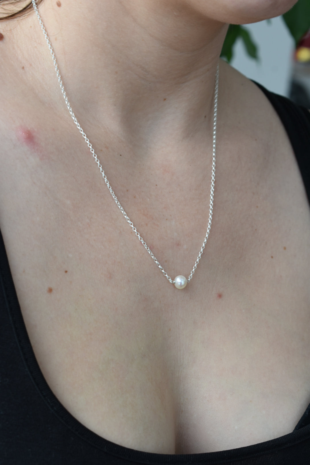 Collier Perle D'eau Douce Blanche 8mm