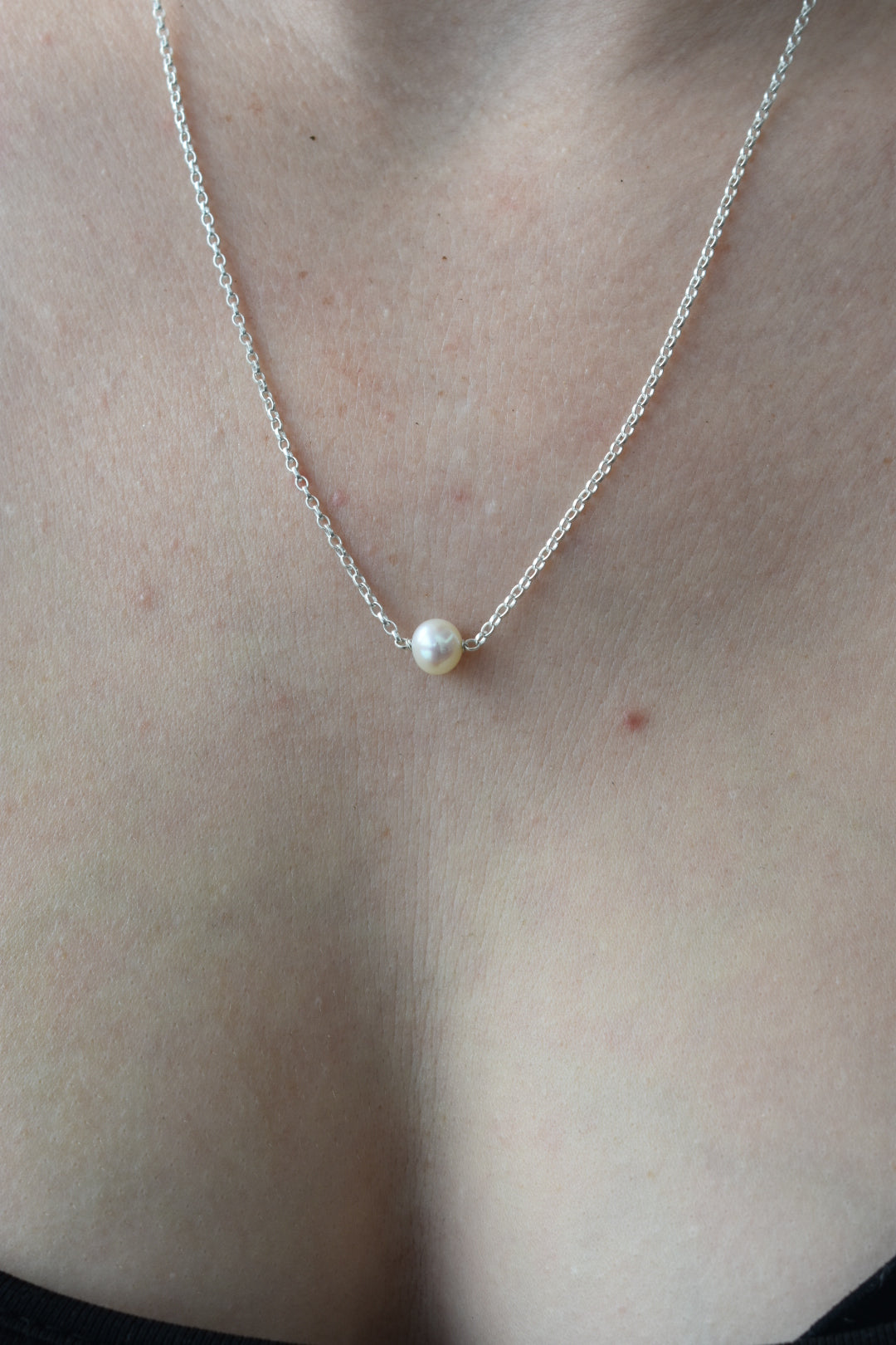 Collier Perle D'eau Douce Blanche 8mm