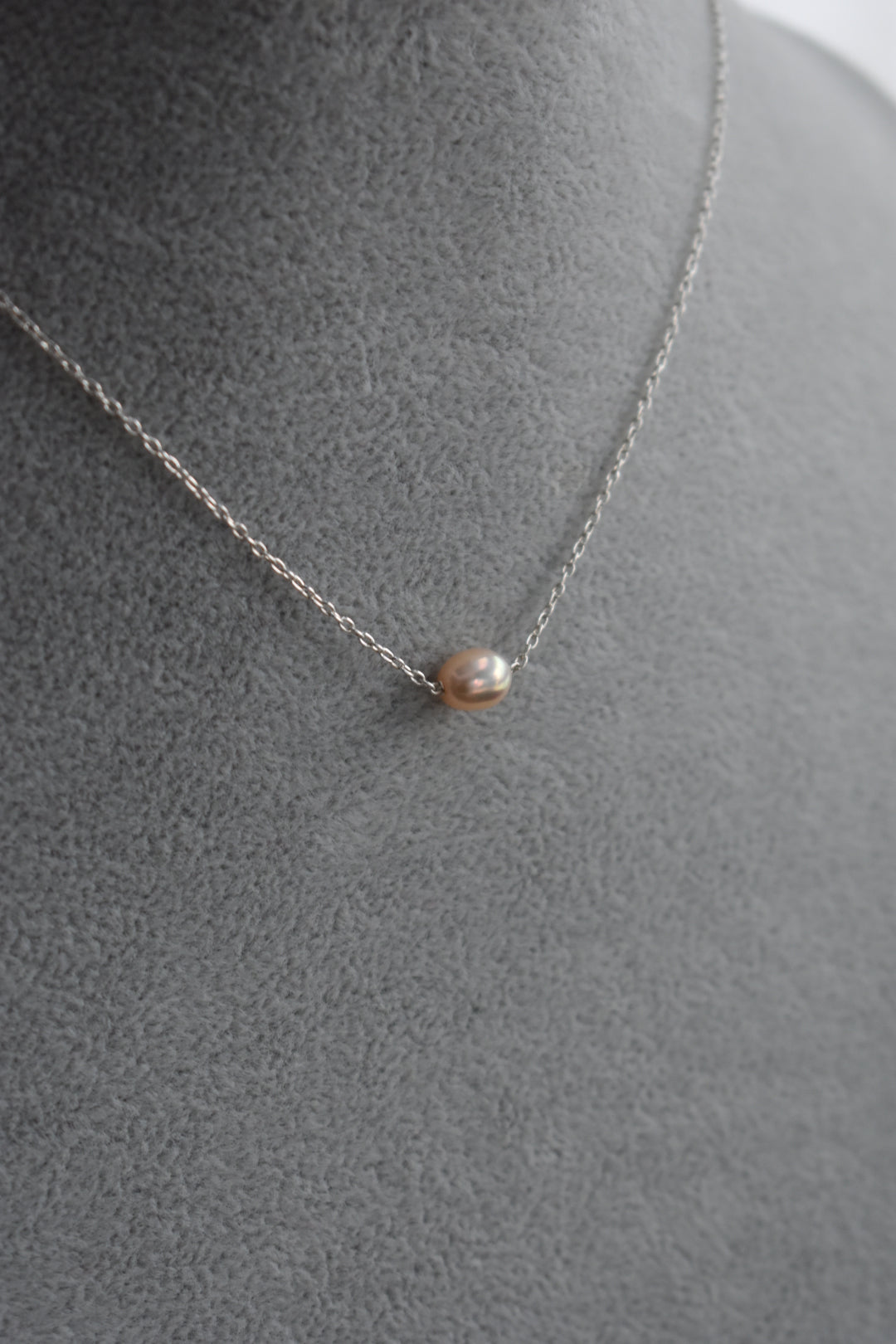 Collier Perle D'eau Douce Dorée Ovale