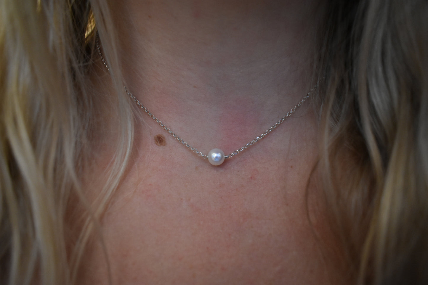 Collier Perle D'eau Douce Blanche 7mm