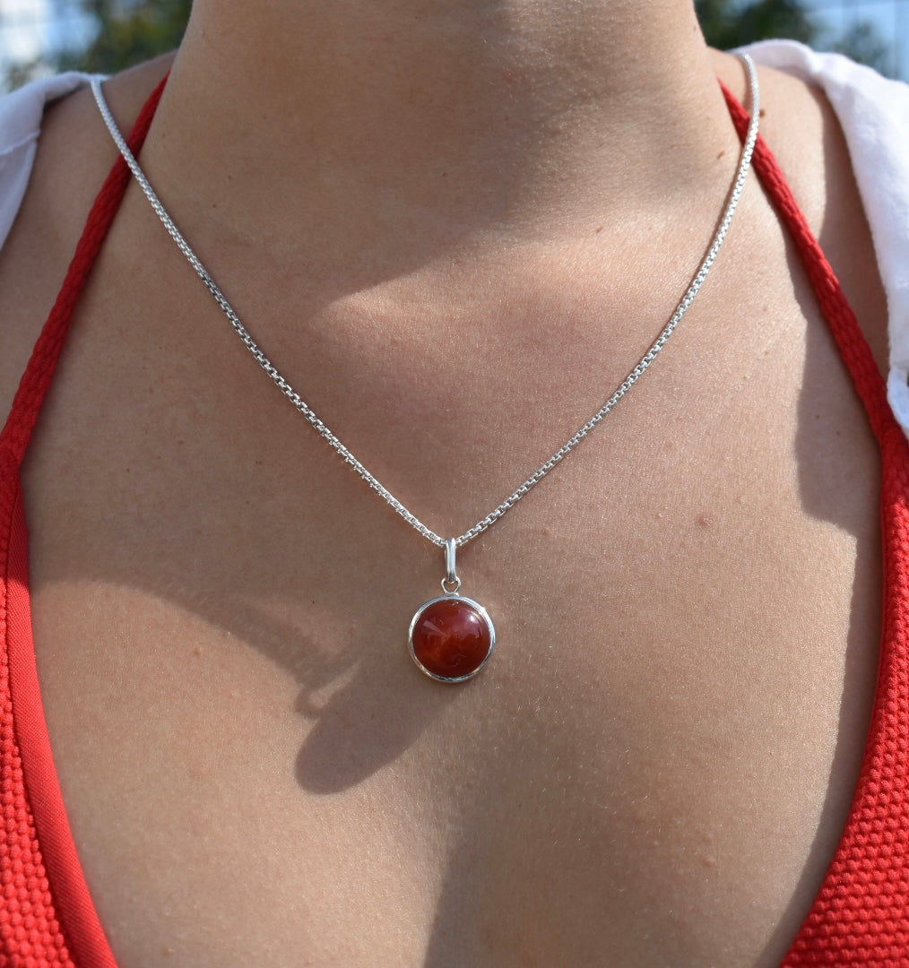 Pendentif Agate Rouge 16mm