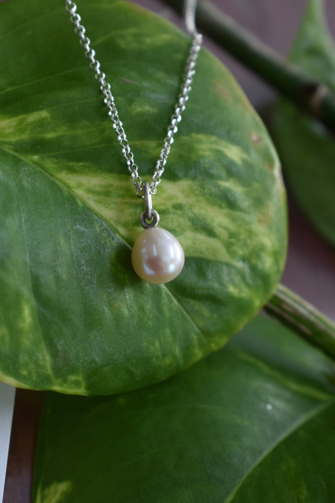 Pendentif Perle D'eau Douce Blanche Ovale 10mm