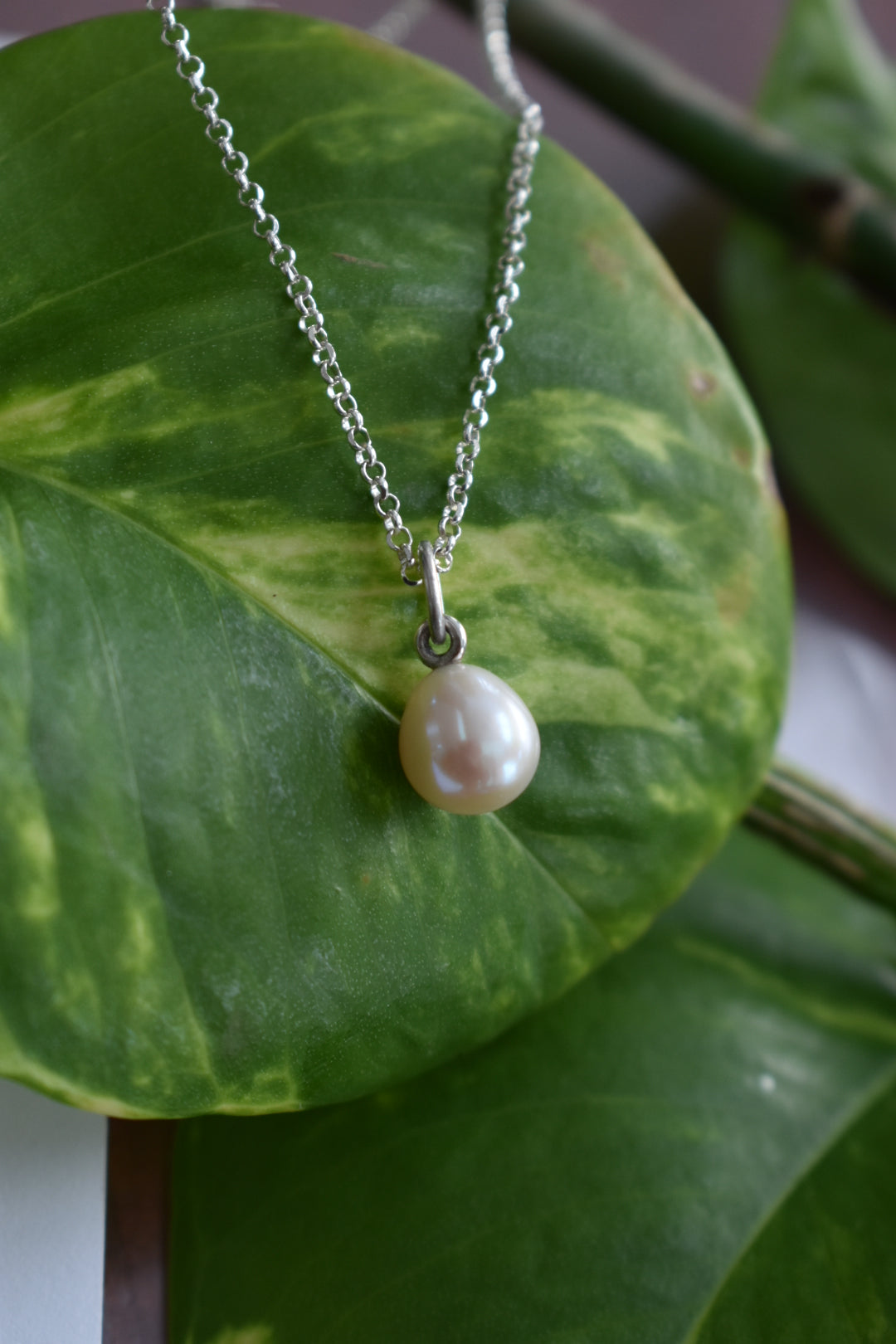 Pendentif Perle D'eau Douce Blanche Ovale 10mm