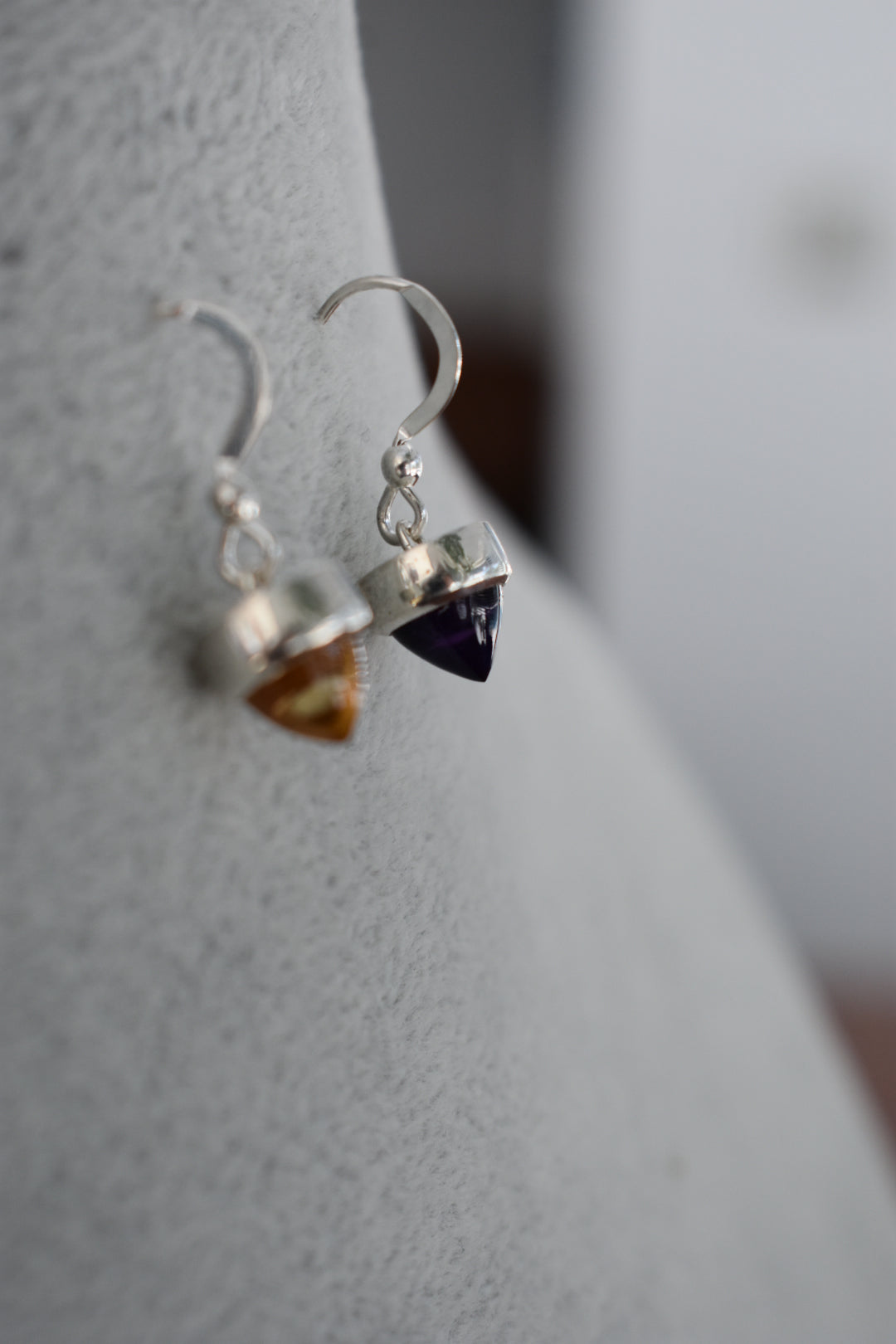 Boucle d’oreille duo Améthyste Citrine