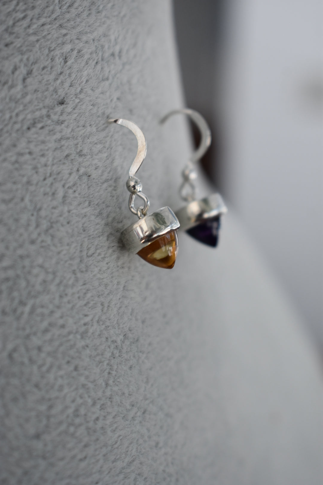 Boucle d’oreille duo Améthyste Citrine