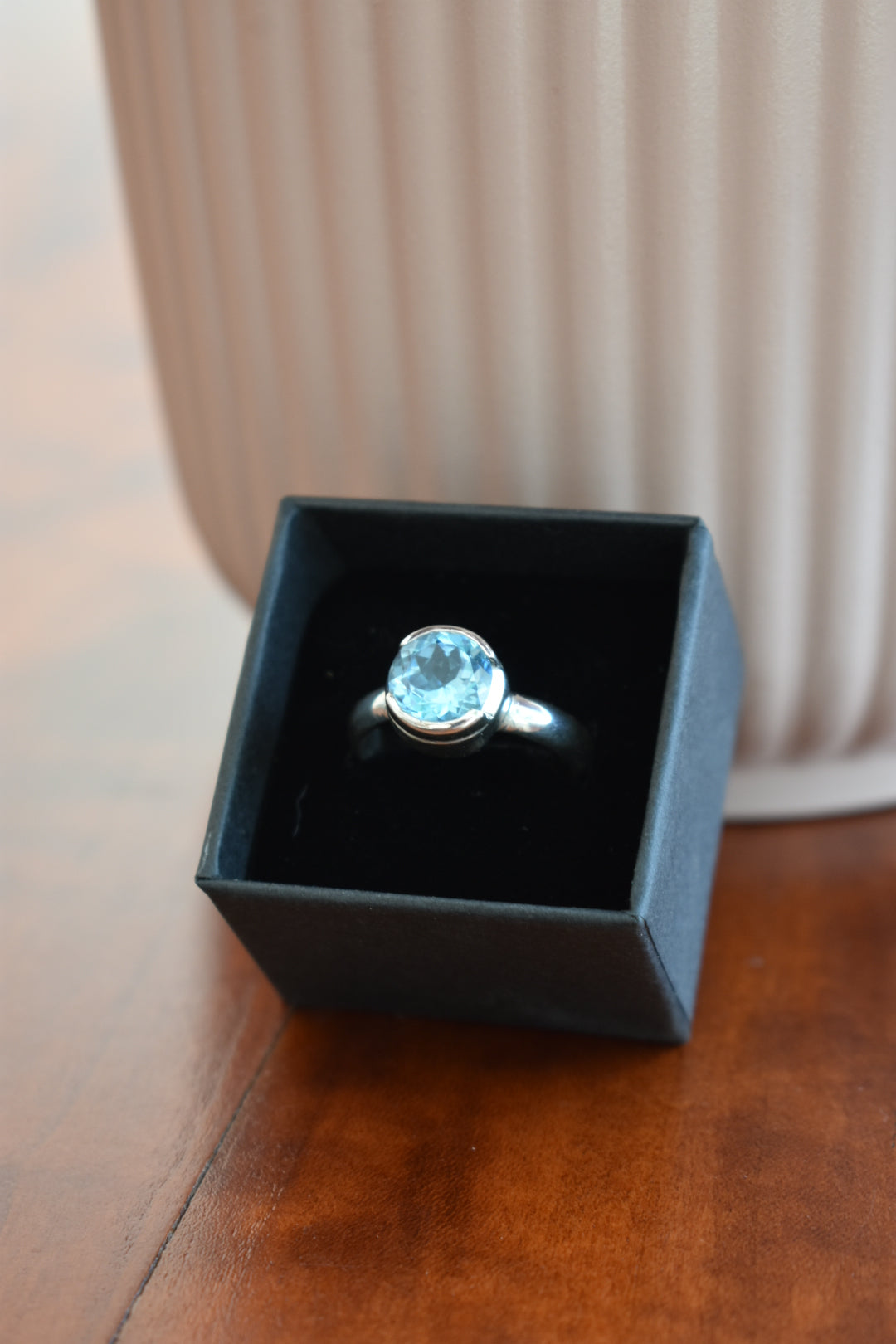 Bague Topaze Bleu 9mm