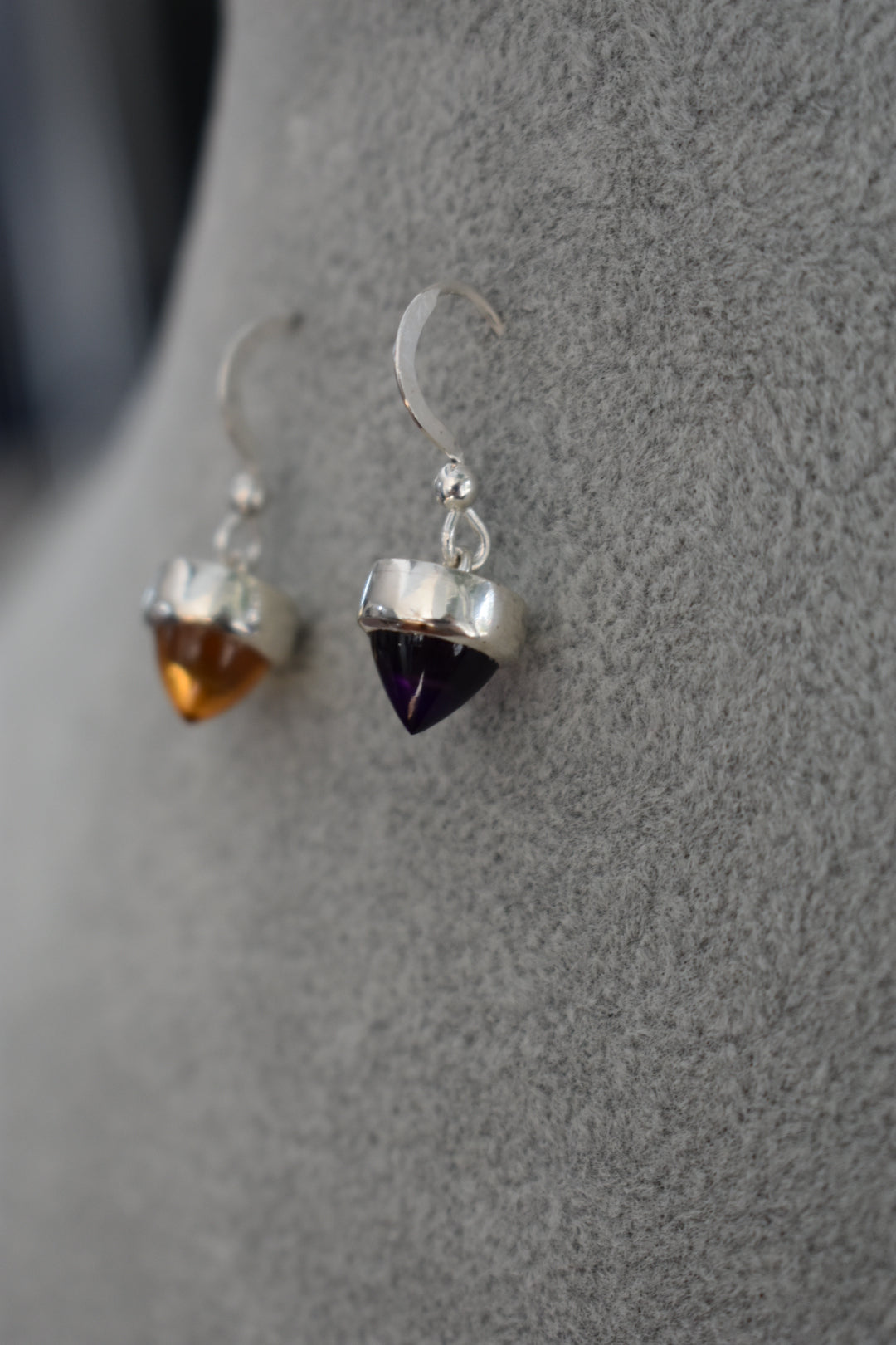 Boucle d’oreille duo Améthyste Citrine