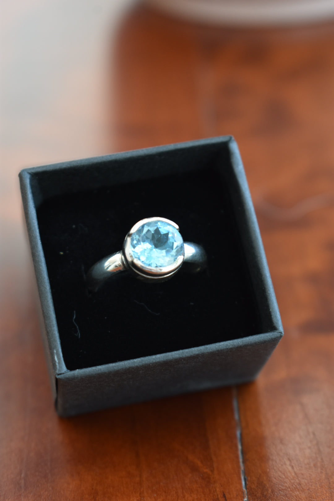 Bague Topaze Bleu 9mm