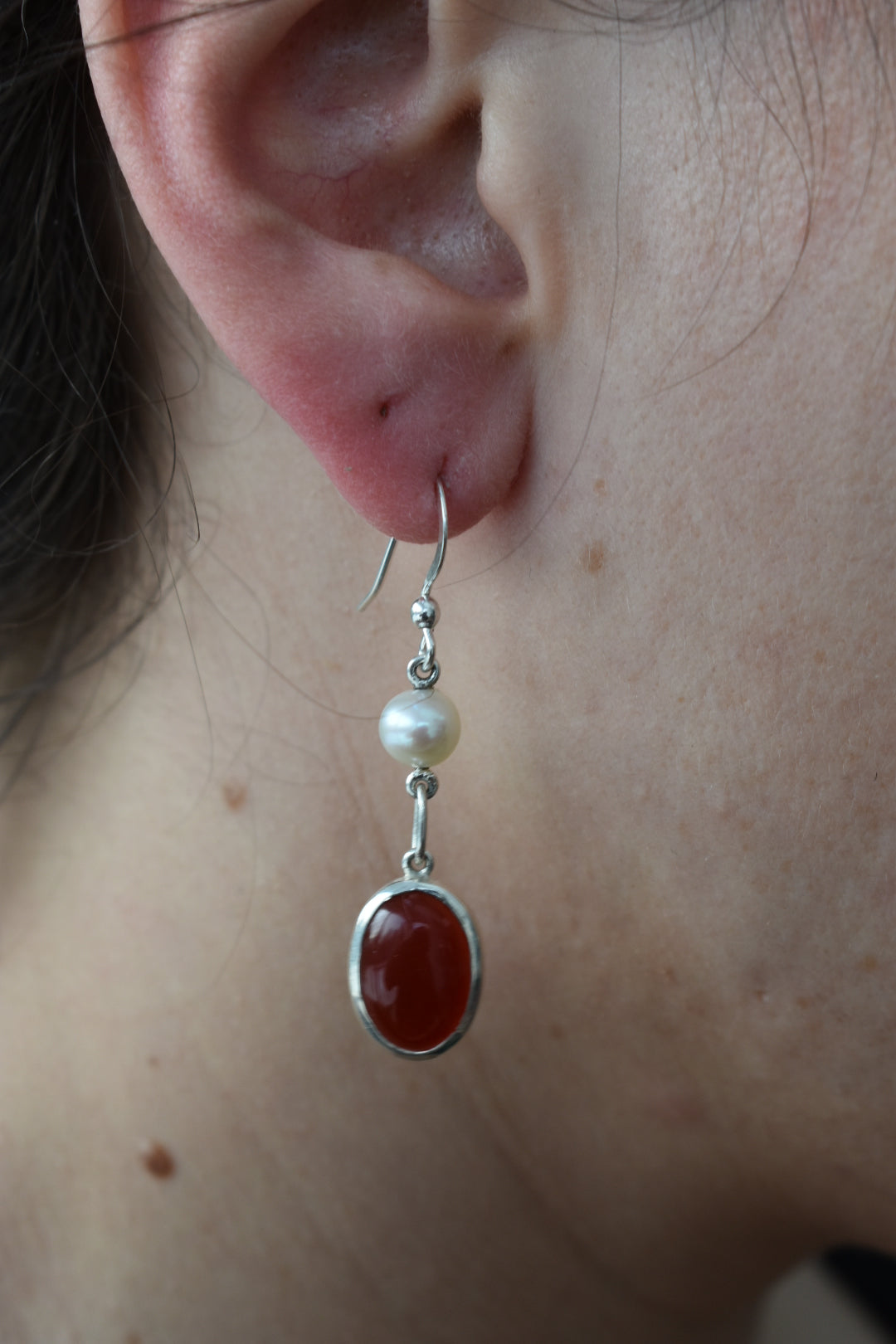 Boucles d'Oreilles Perles et Cornaline