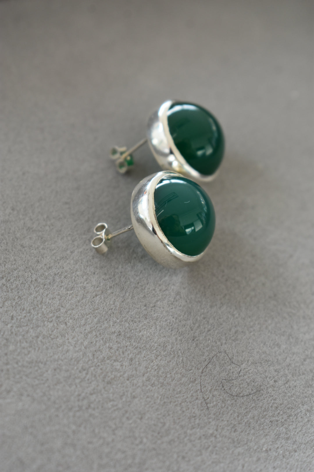 Boucles D'oreilles Agates Vertes 16mm