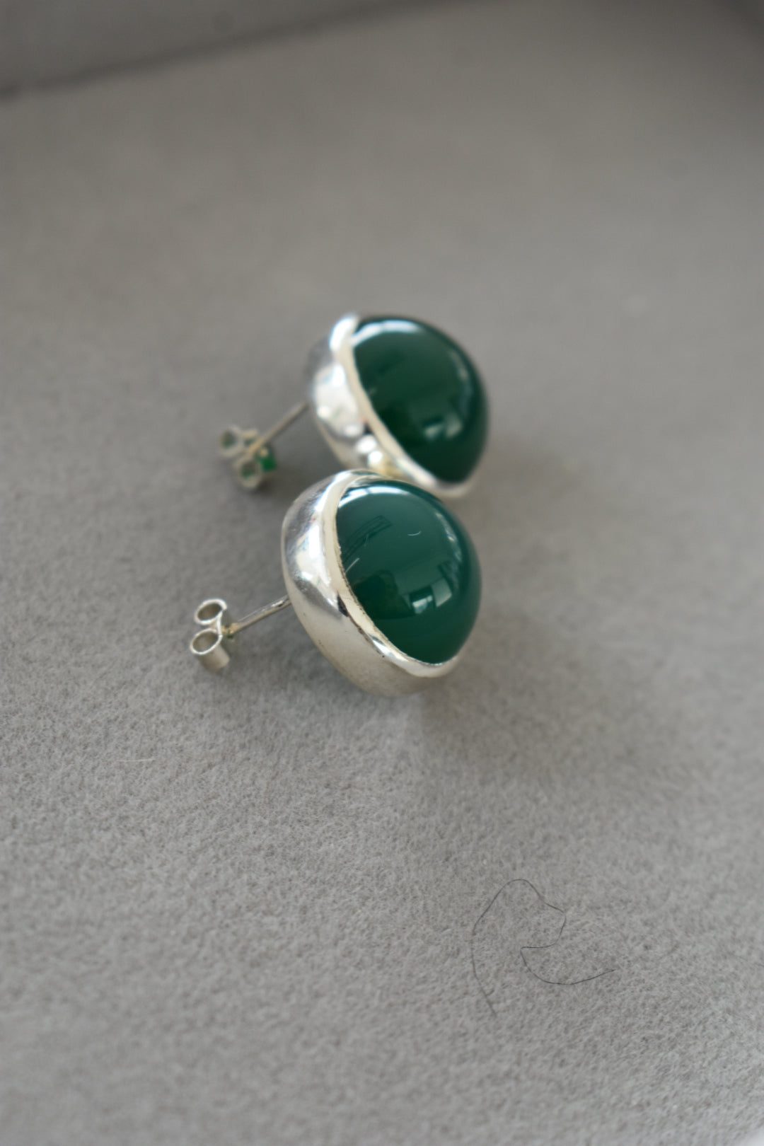 Boucles D'oreilles Agates Vertes 16mm