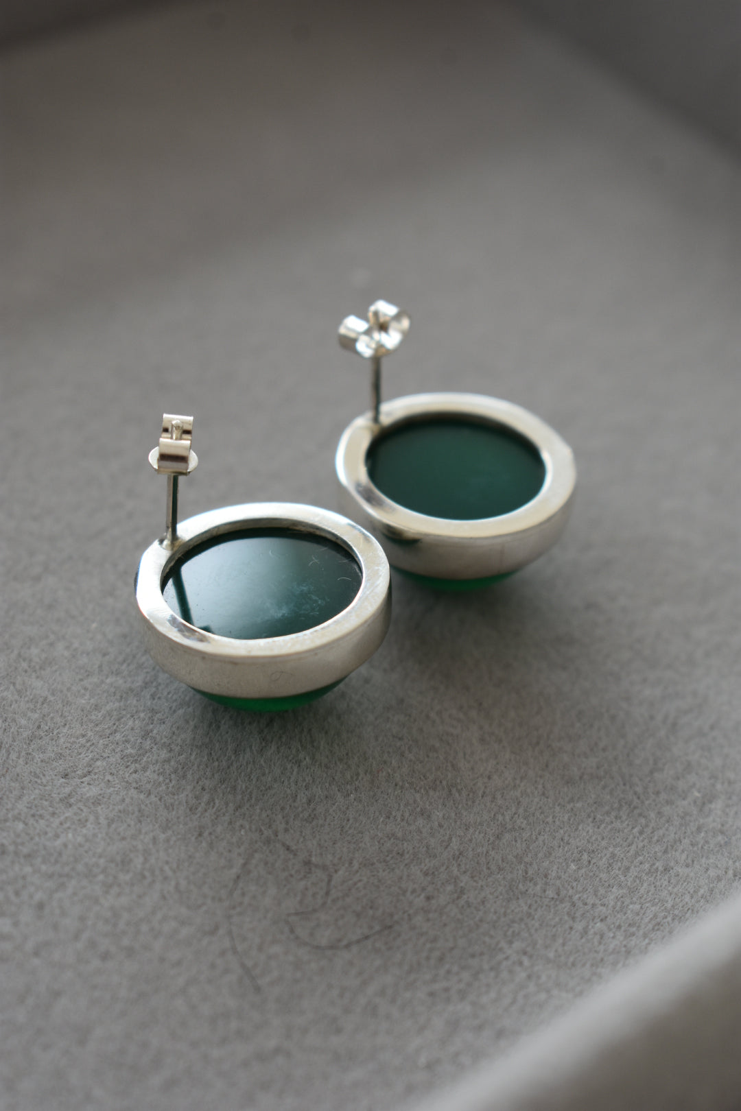 Boucles D'oreilles Agates Vertes 16mm
