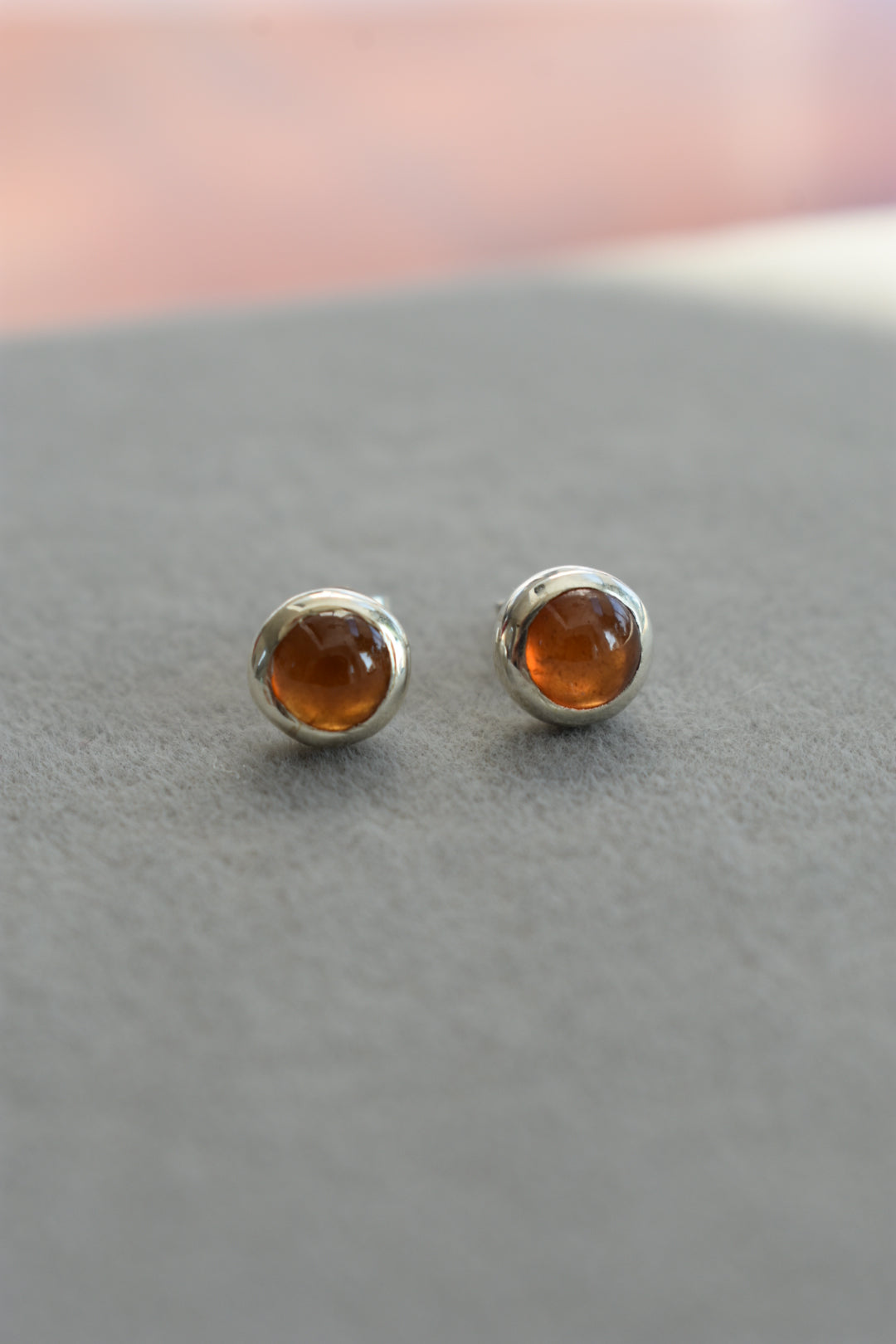 Boucles D'oreilles Grenat Hessonites 5 mm