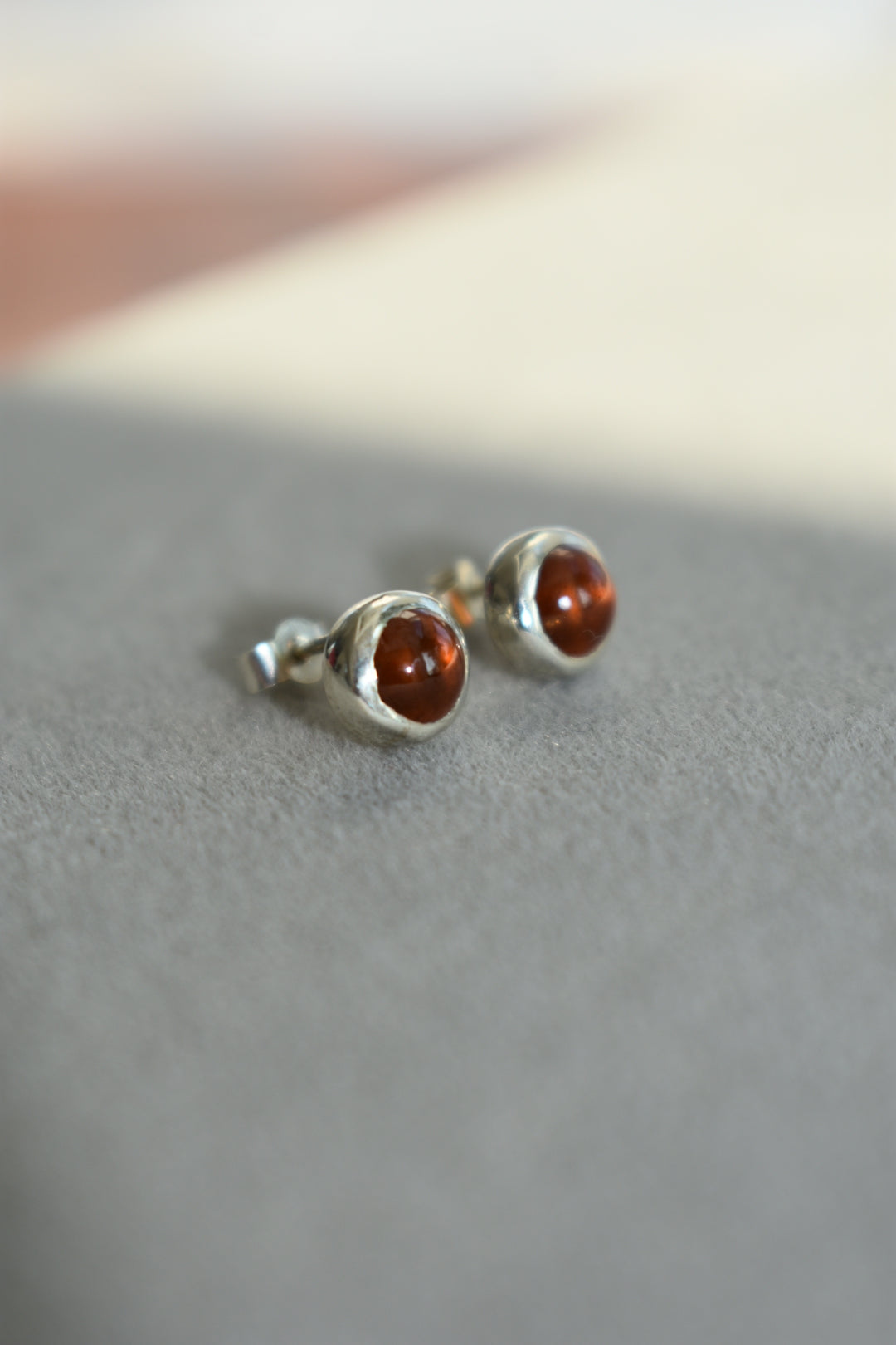 Boucles D'oreilles Grenat Hessonites 5 mm