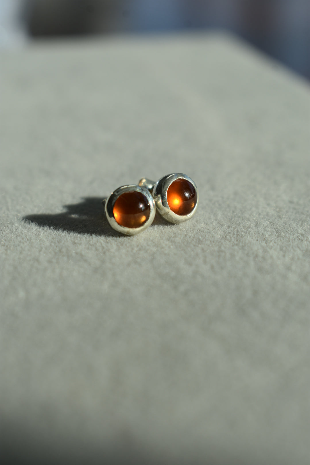Boucles D'oreilles Grenat Hessonites 5 mm