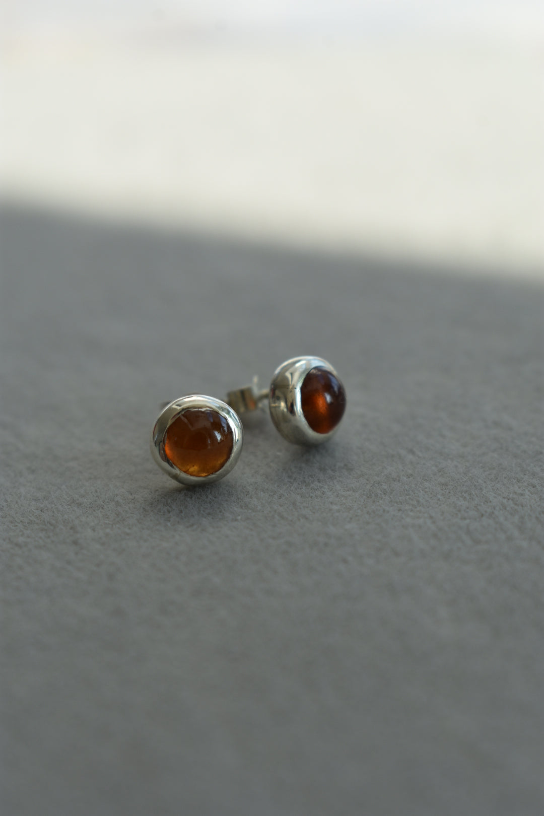 Boucles D'oreilles Grenat Hessonites 5 mm