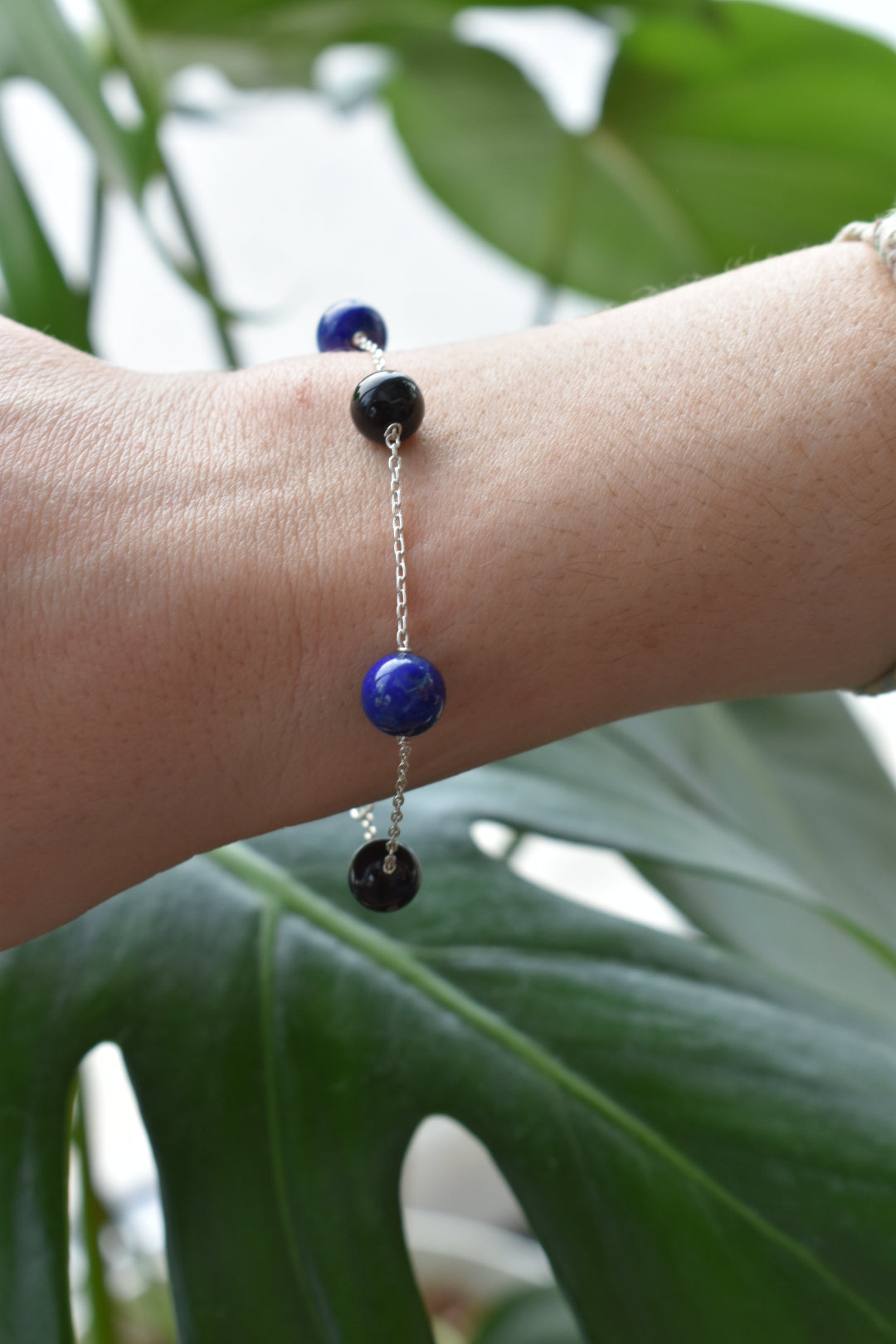 Bracelet Lapis Lazuli Et Onyx 8mm