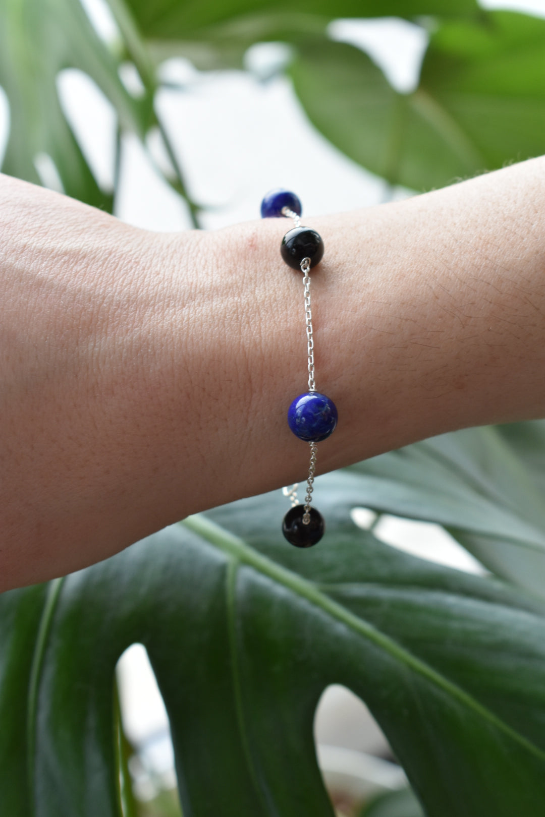 Bracelet Lapis Lazuli Et Onyx 8mm