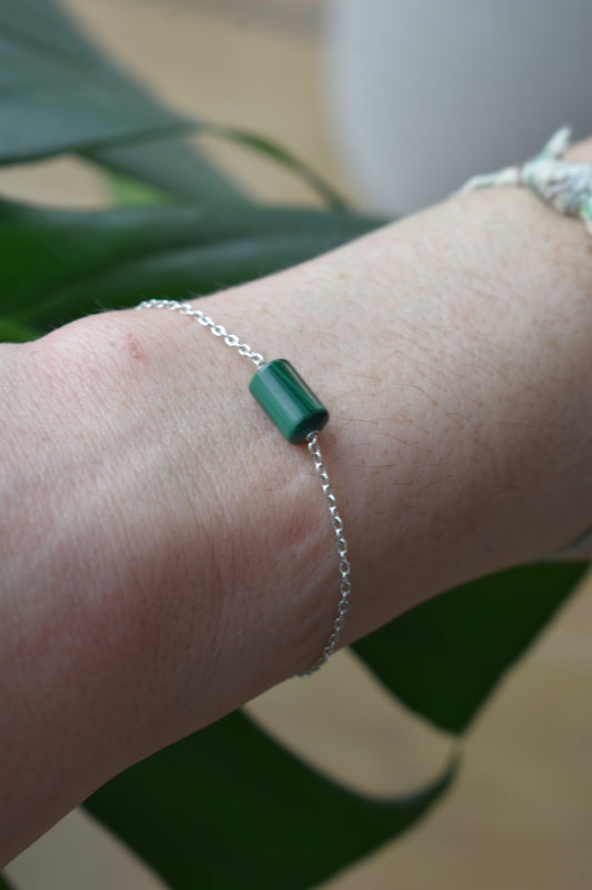 Bracelet Malachite Tube 6x10mm