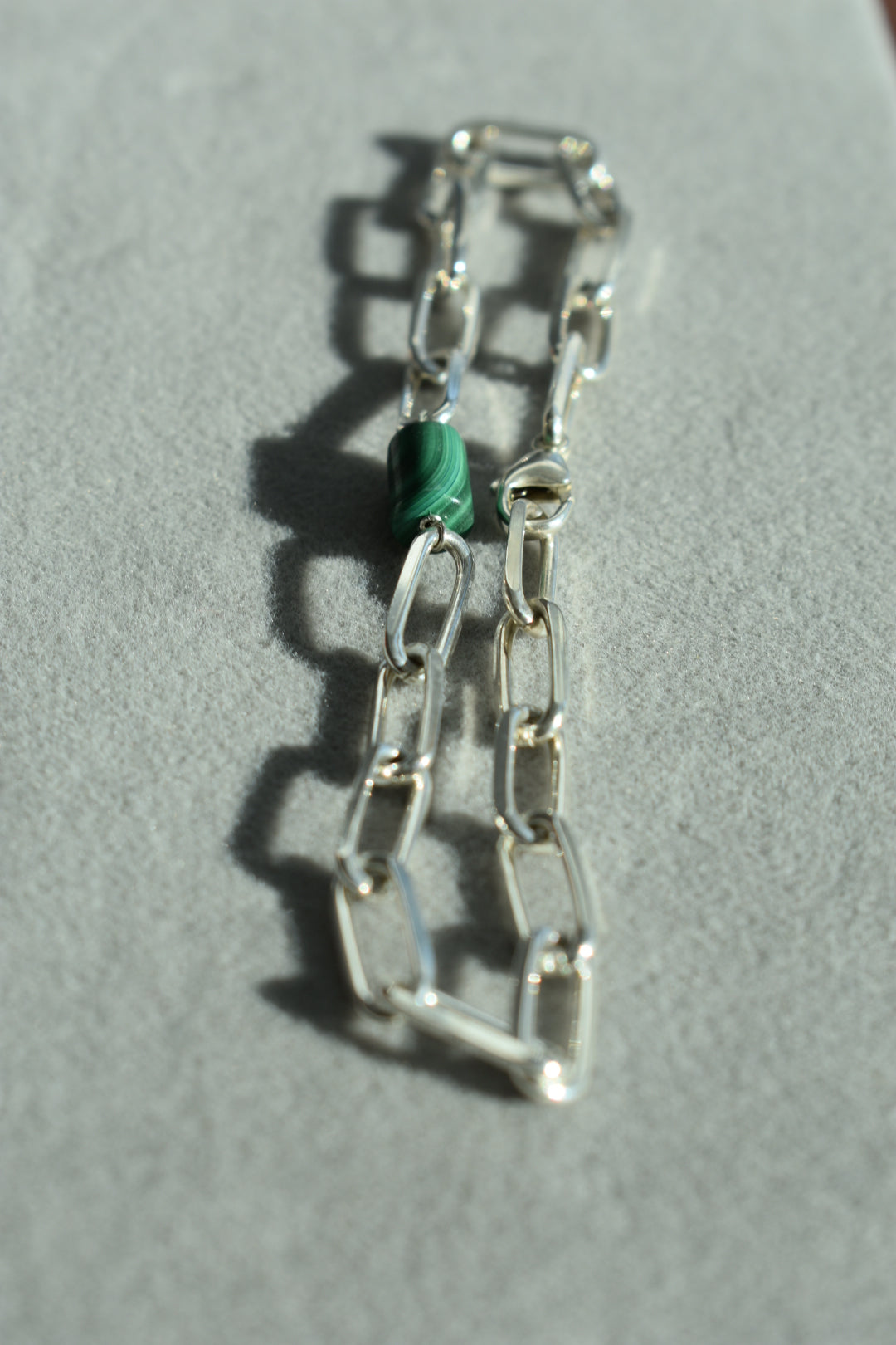 Bracelet Malachite Tube 6x10mm Homme