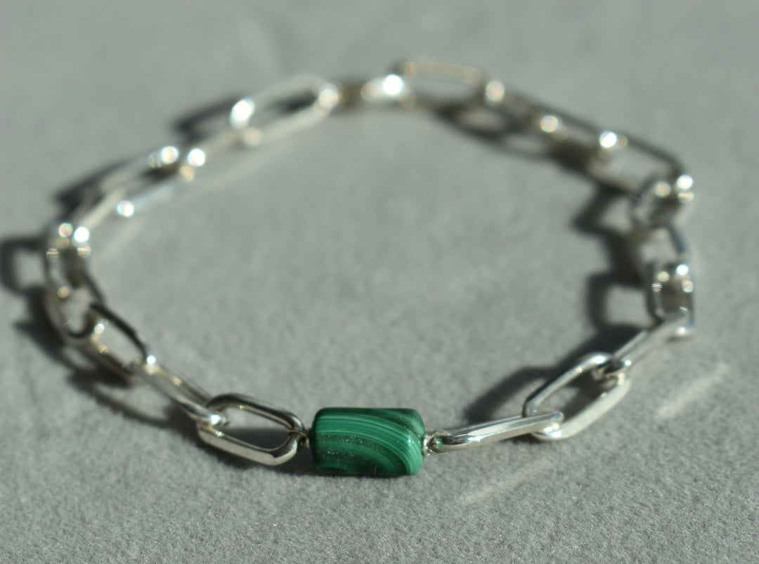 Bracelet Malachite Tube 6x10mm Homme