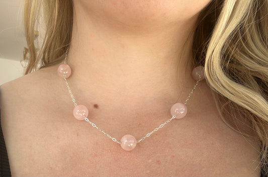 Collier 5 Quartz Rose