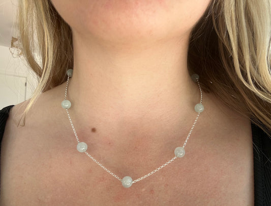 Collier 7 Perles D'Aigue Marine