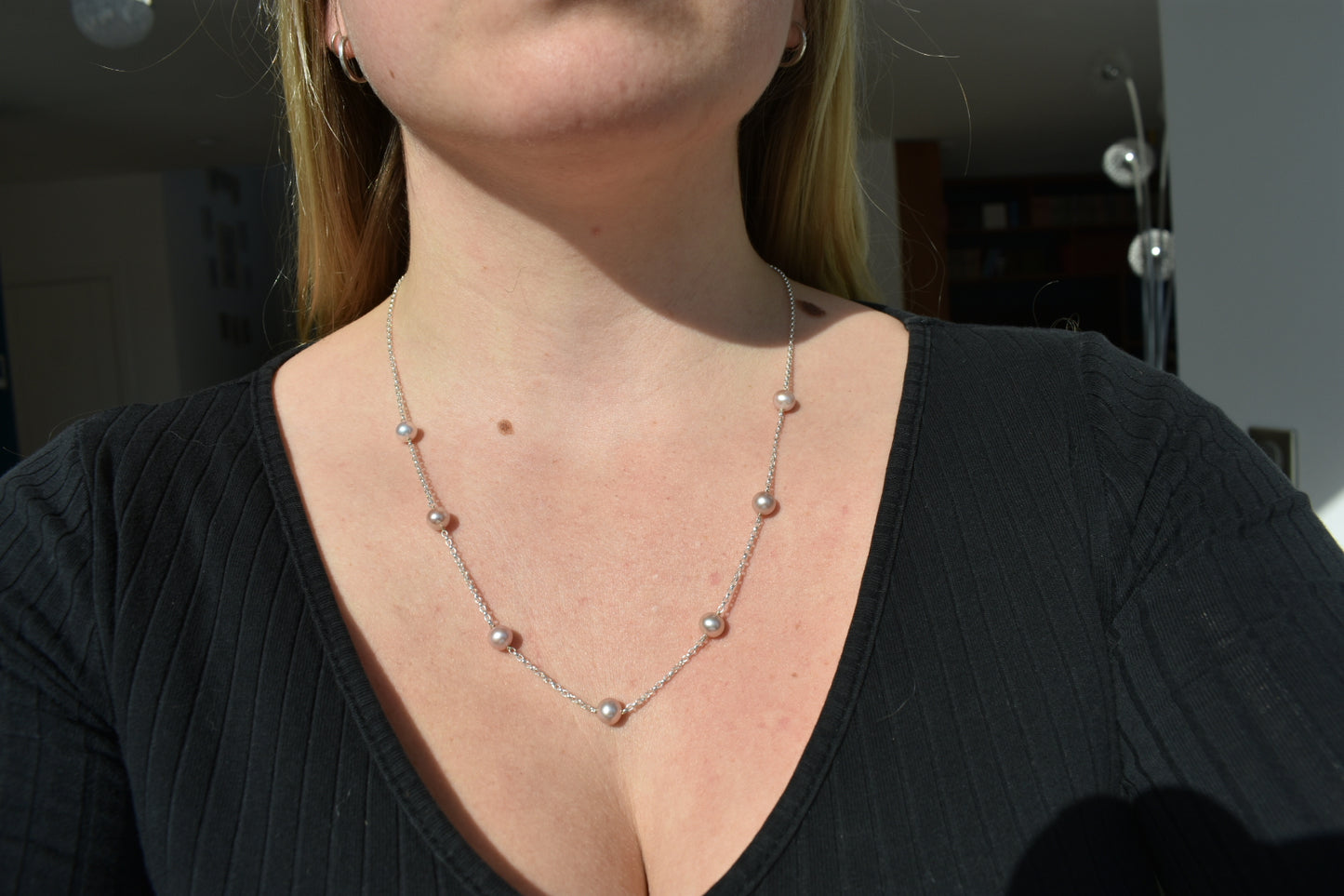 Collier 7 Perles D'eau Douce Rose