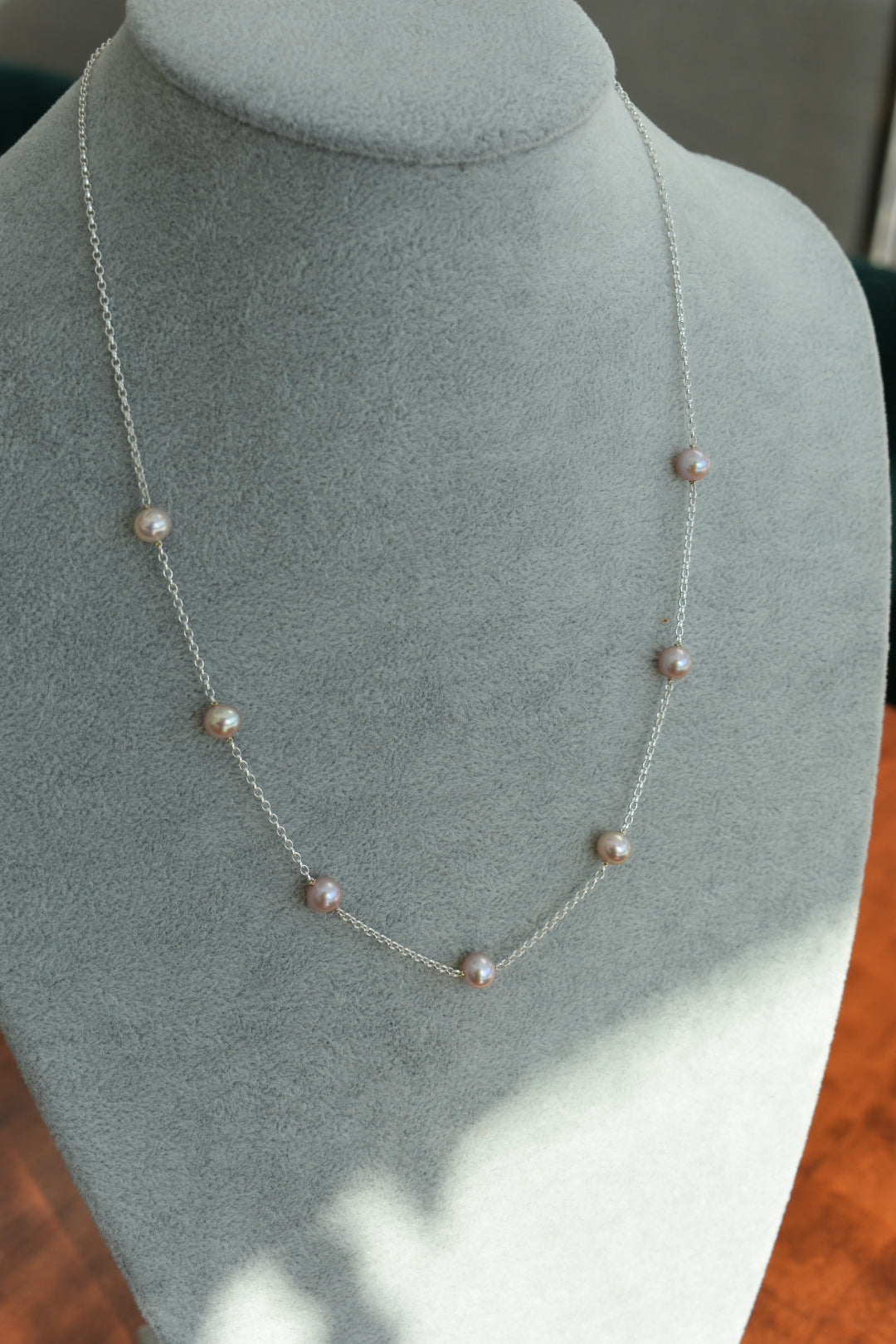 Collier 7 Perles D'eau Douce Rose