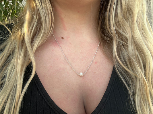 Collier Perle D'eau Douce Blanche 8mm