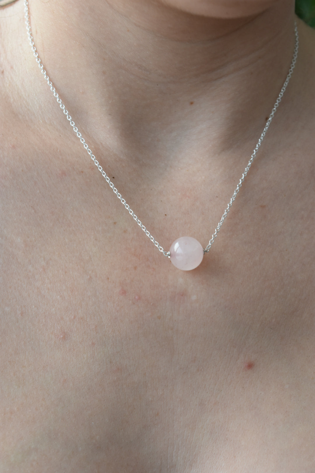 Collier Quartz Rose 12mm