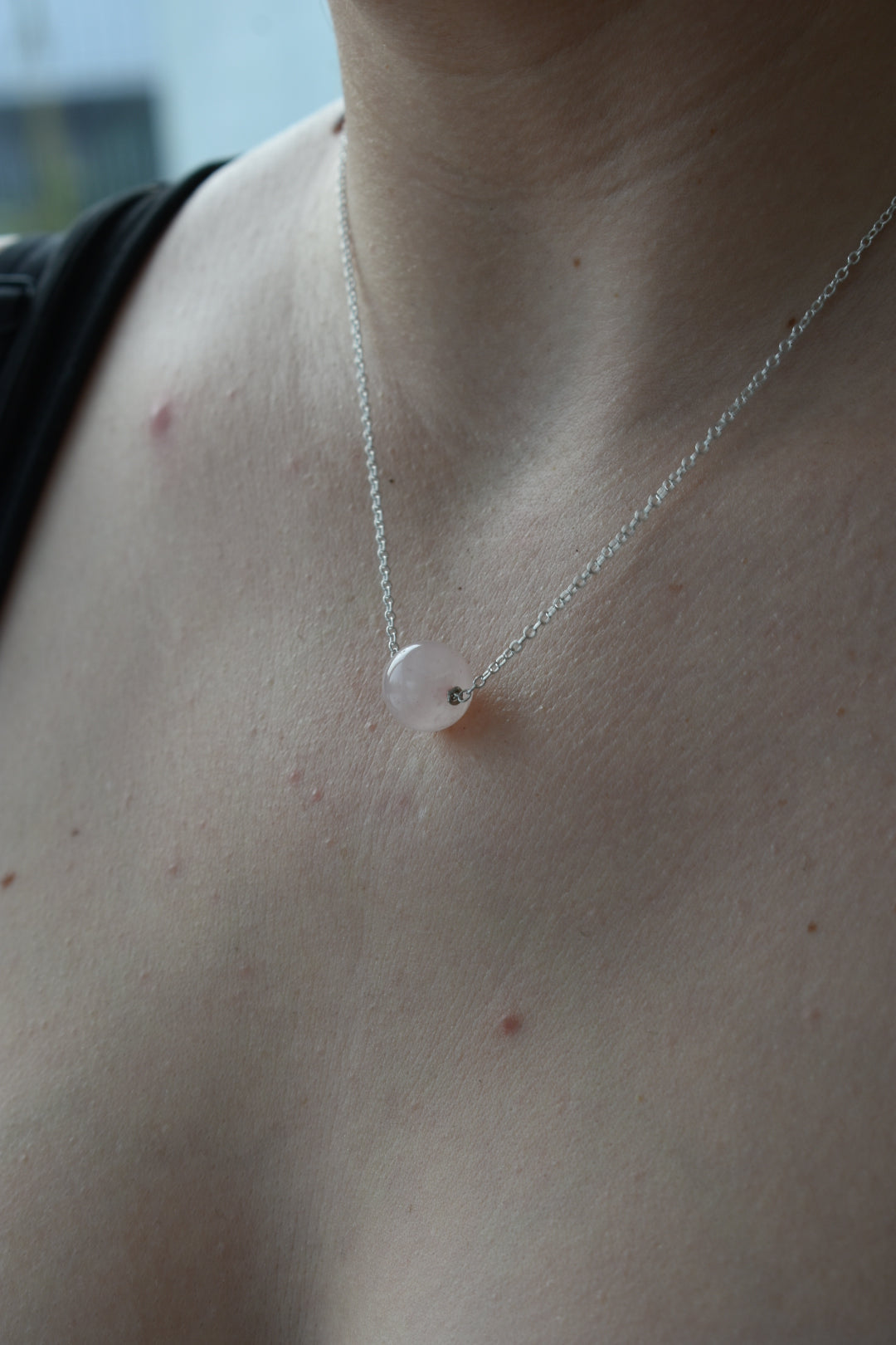 Collier Quartz Rose 12mm