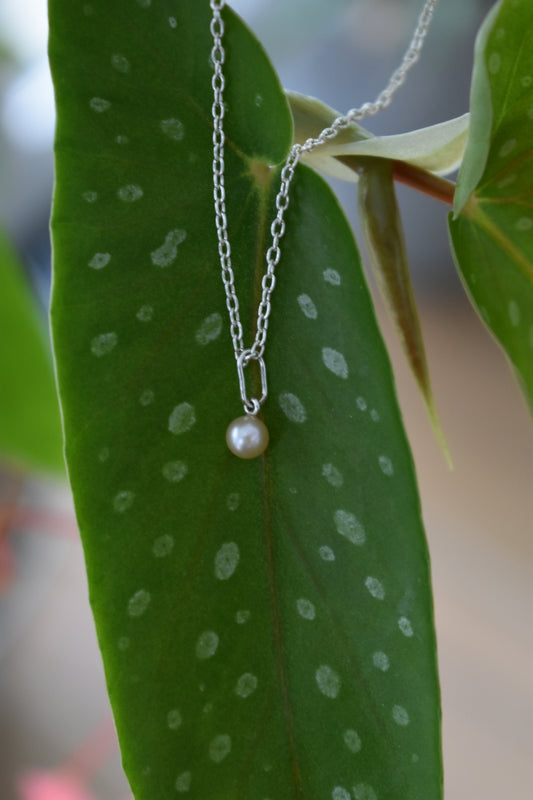 Pendentif Perle D'eau Douce Beige 4,1 mm