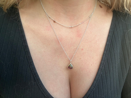 Collier Double Chaîne Tourmaline Bicolore
