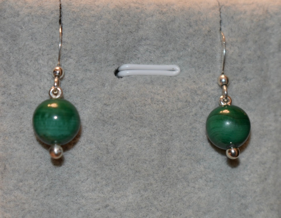 Boucles d'oreilles Malachite 10mm
