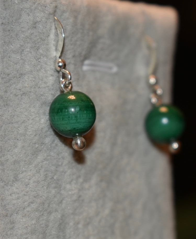 Boucles d'oreilles Malachite 10mm