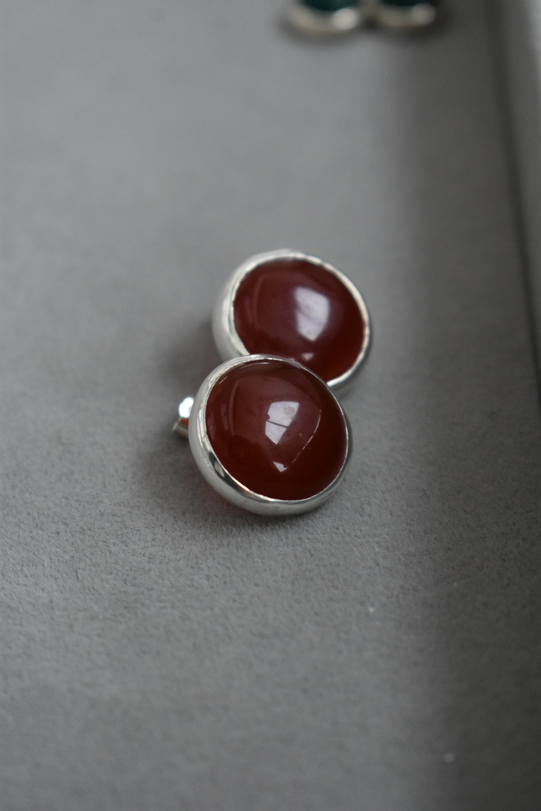 Boucles D'oreilles Agates Rouges 16mm